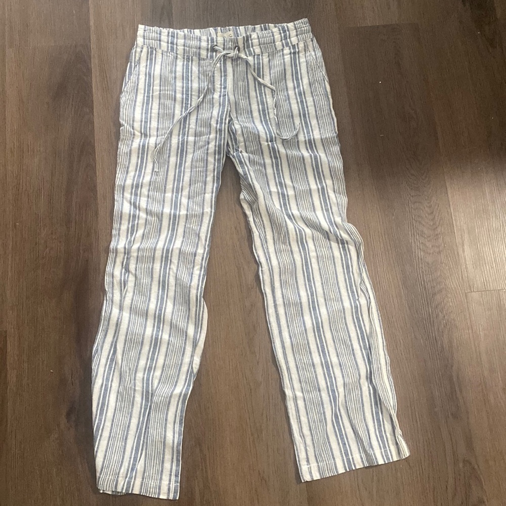 Flowy pants stripped blue and white